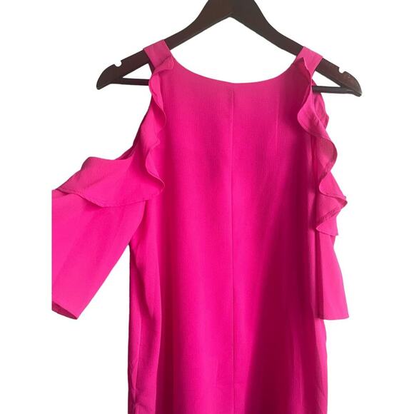 Umgee Women Top S Pink Ruffle‎ Vibrant Girly Festival Vacay Resort Cruise NEW - Picture 3 of 11